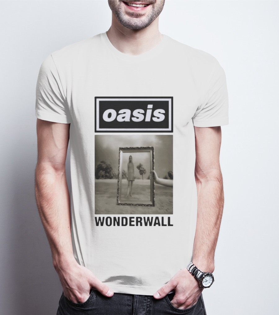 Oasis Wonderwall Surreal Mirror Reflection Image T-Shirt