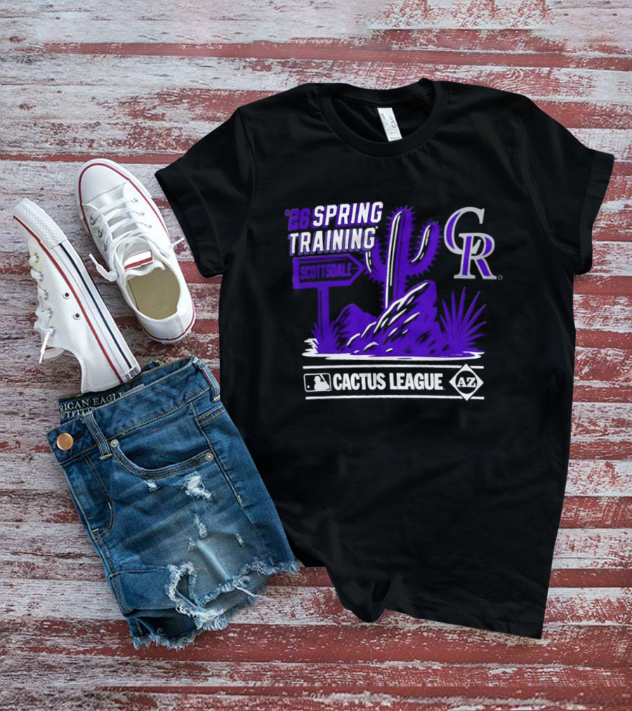 Colorado Rockies CR MLB 2026 Cactus League Spring Training Desert Scene T-Shirt