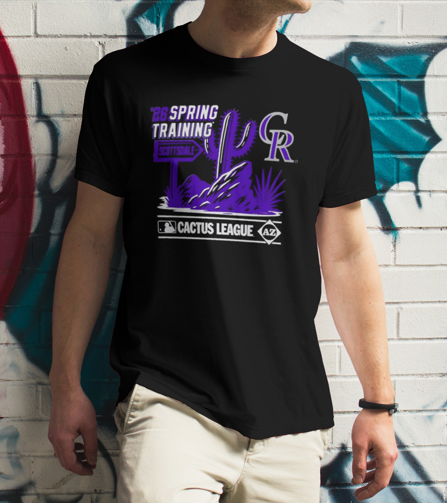 Colorado Rockies CR MLB 2026 Cactus League Spring Training Desert Scene T-Shirt