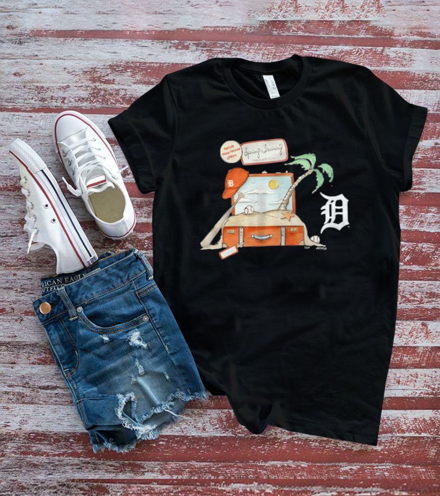 Detroit Tigers Tiny Turnip 2026 Spring Training Palm Tree Baseball Vintage Suitcase T-Shirt