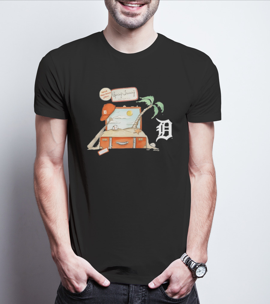Detroit Tigers Tiny Turnip 2026 Spring Training Palm Tree Baseball Vintage Suitcase T-Shirt