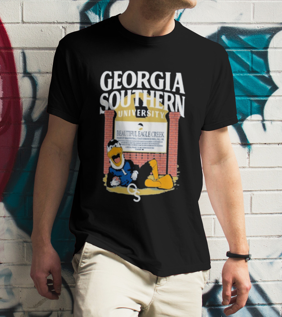 Georgia Southern University Beautiful Eagle Creek Mascot Relaxing Brick Sign T-Shirt