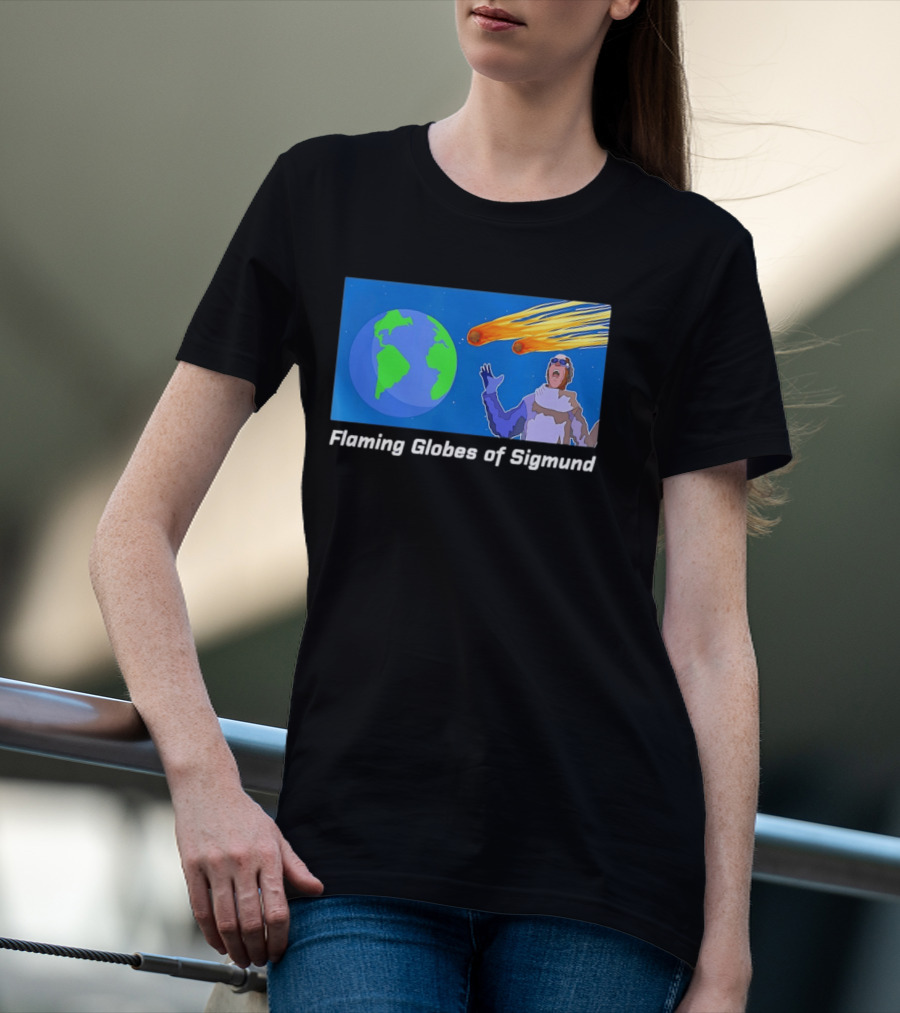 ALF Show Flaming Globes Of Sigmund Meteor Earth Comic Scene T-Shirt