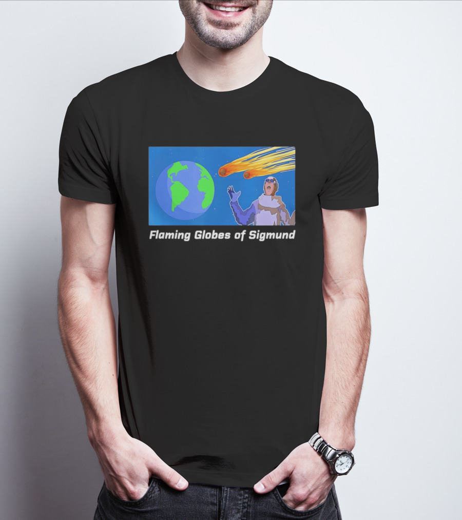 ALF Show Flaming Globes Of Sigmund Meteor Earth Comic Scene T-Shirt