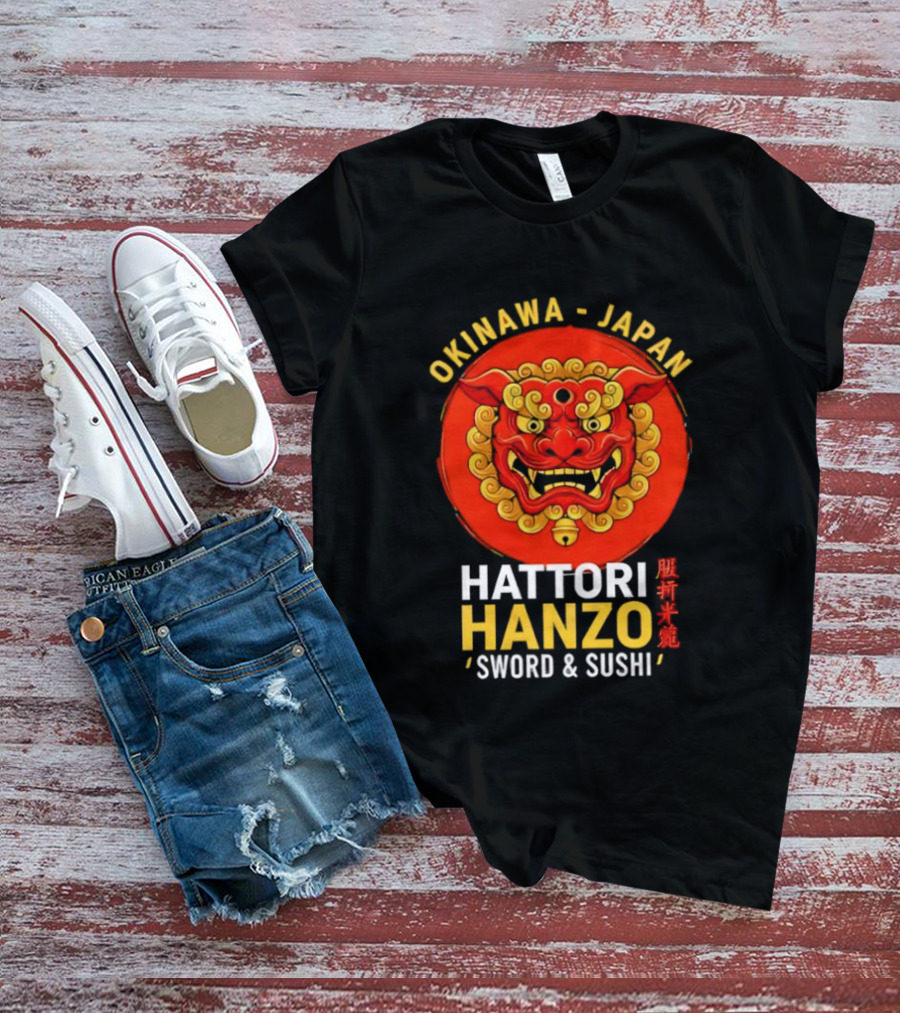 Okinawa Japan Hattori Hanzo Sword And Sushi T-Shirt