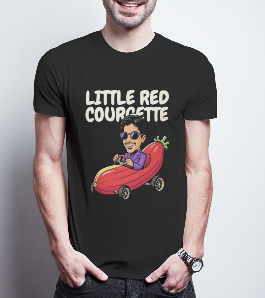 Little Red Courgette Prince Cartoon Funny Car Driving T-Shirt