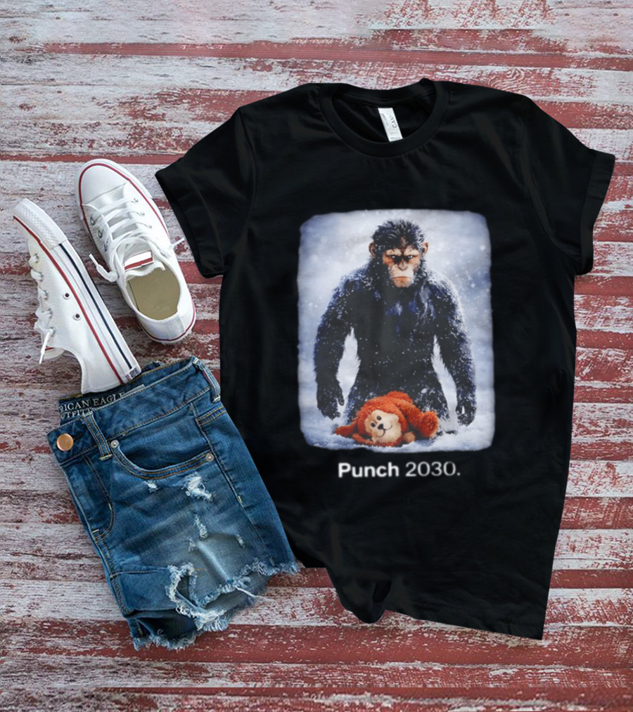Punch 2030 Ape With Toy Snow Scene T-Shirt