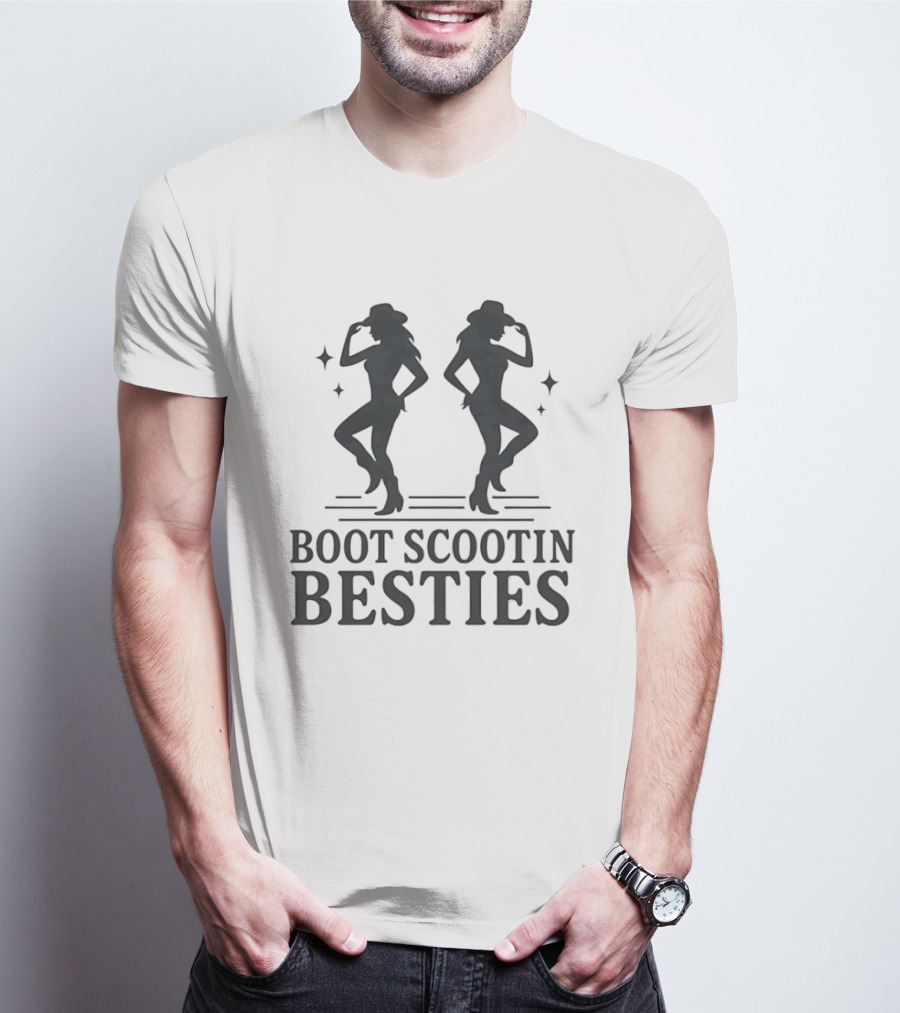Boot Scootin Besties Western Cowgirl Dance Duo T-Shirt