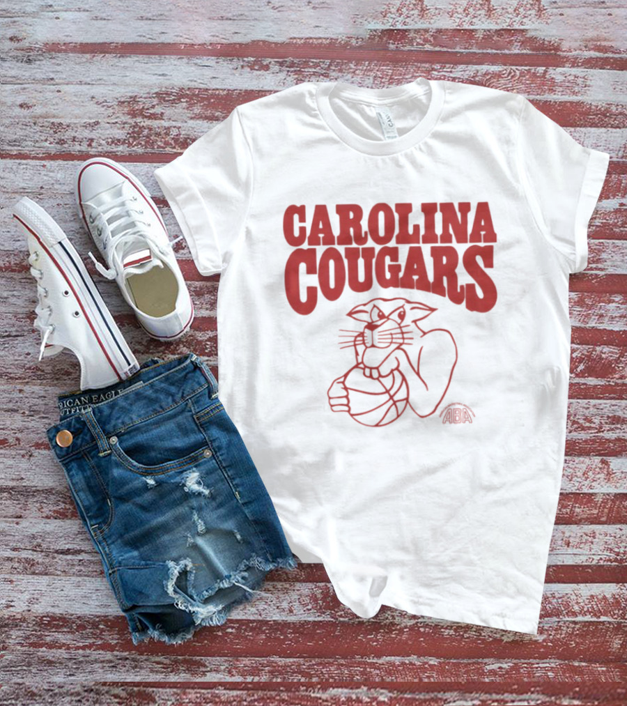 Carolina Cougars ABA Basketball Team Retro Cougar T-Shirt