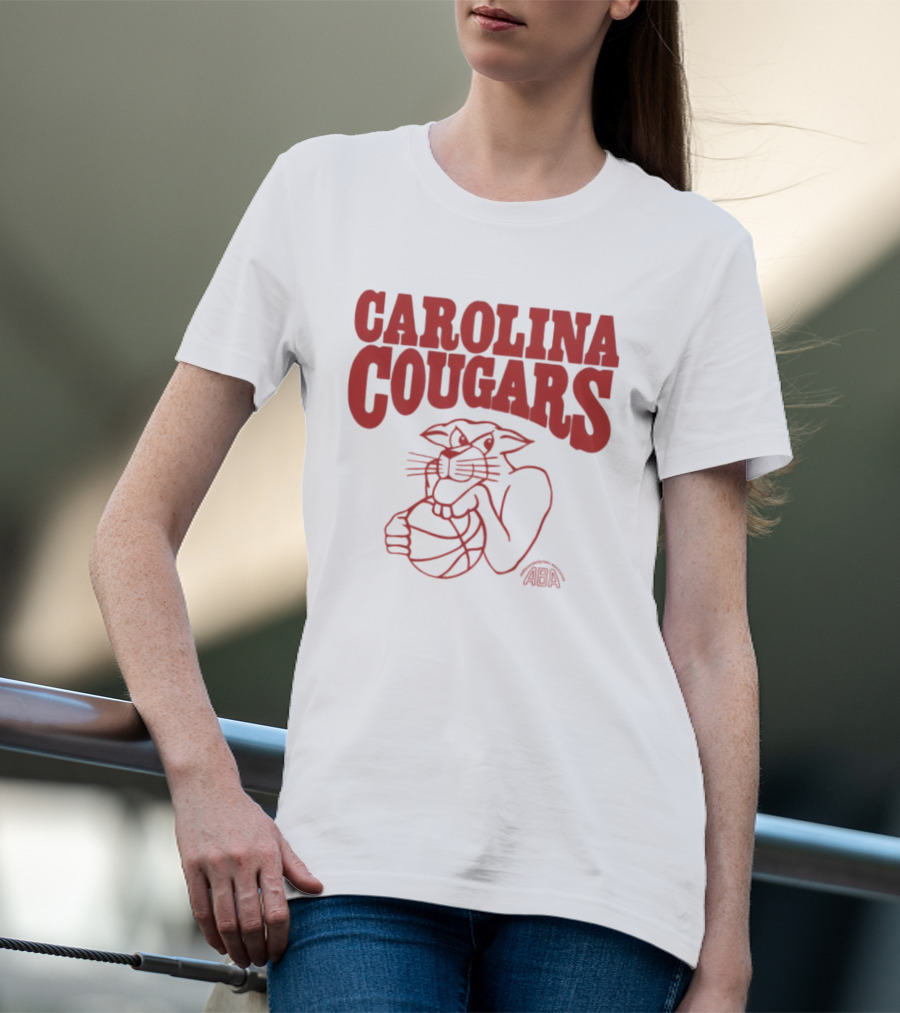 Carolina Cougars ABA Basketball Team Retro Cougar T-Shirt