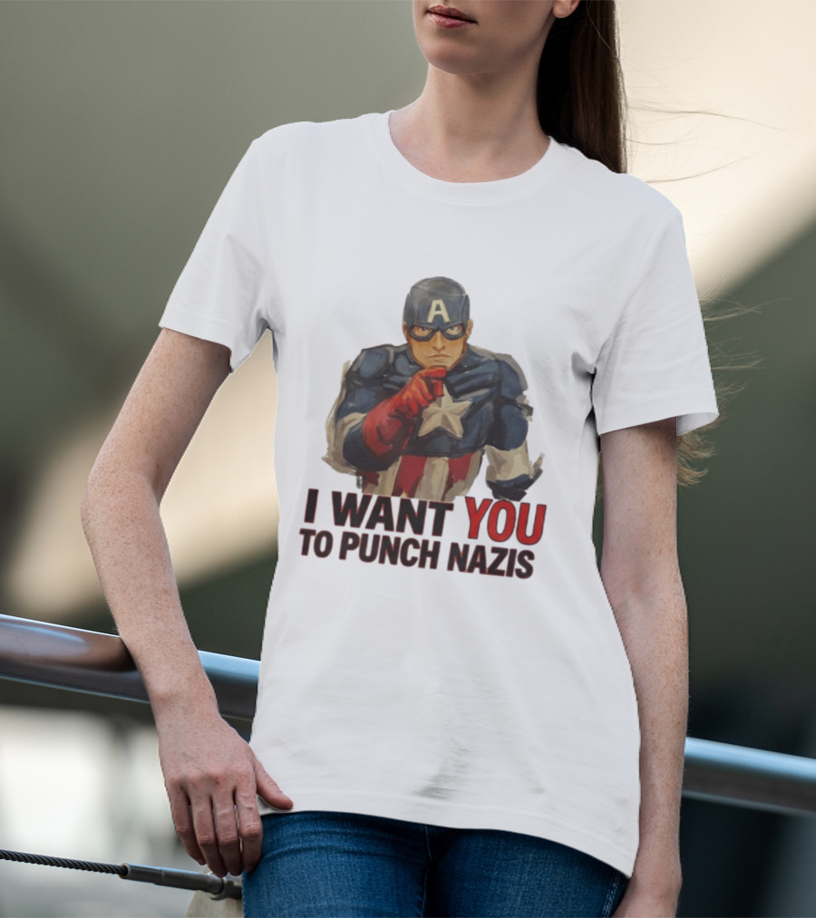 I Want You To Punch Nazis Captain America T-Shirt