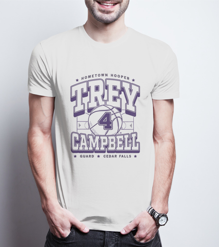 Hometown Hooper Trey Campbell 4 Guard Cedar Falls T-Shirt