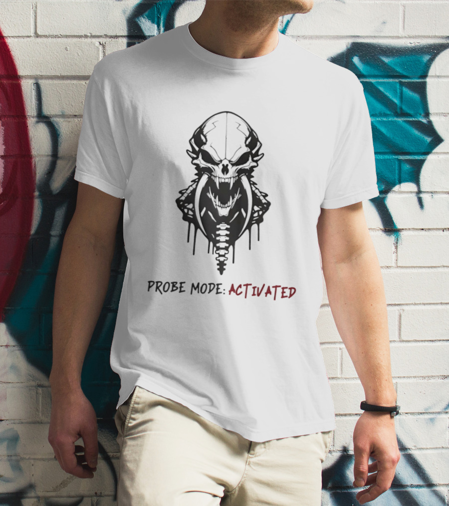Probe Mode Activated Alien Skull Dripping Kree Artifact T-Shirt