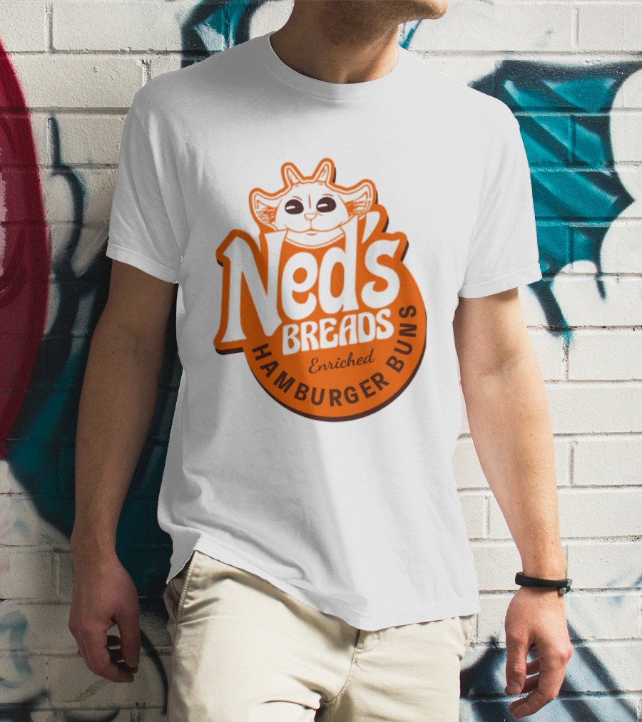 Ned's Breads Enriched Hamburger Buns Cat T-Shirt