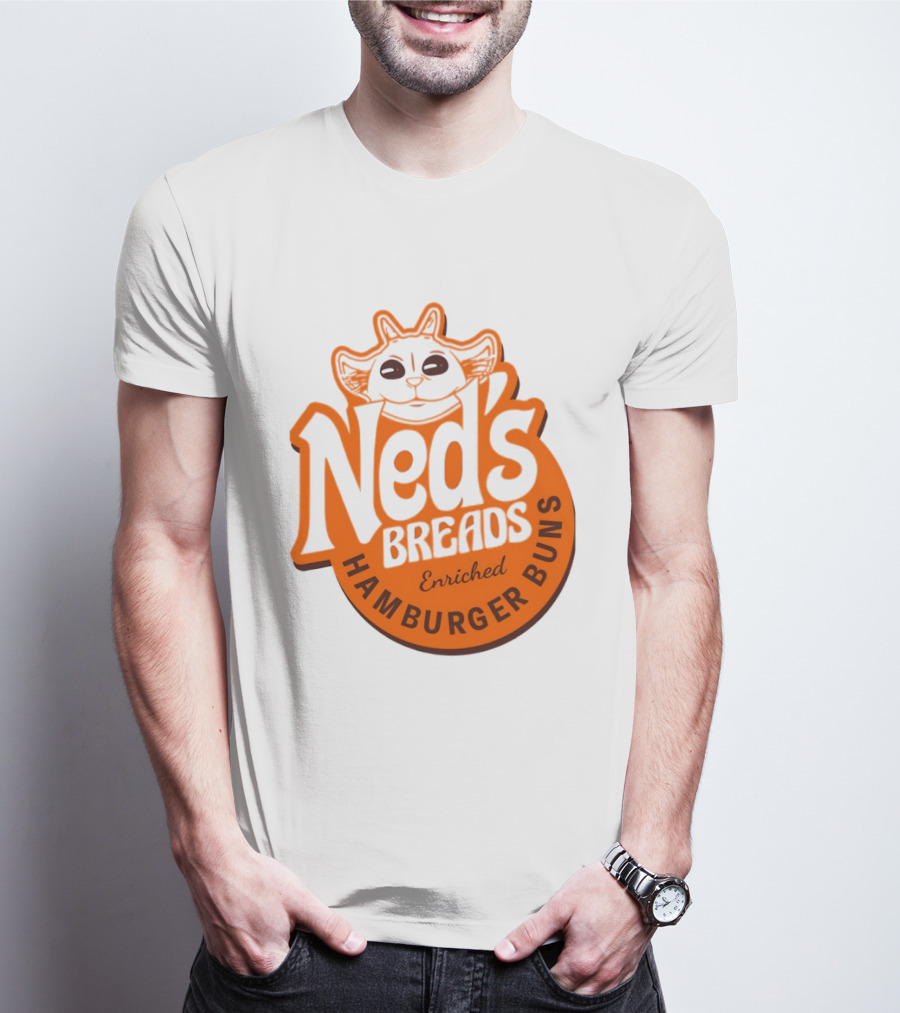 Ned's Breads Enriched Hamburger Buns Cat T-Shirt