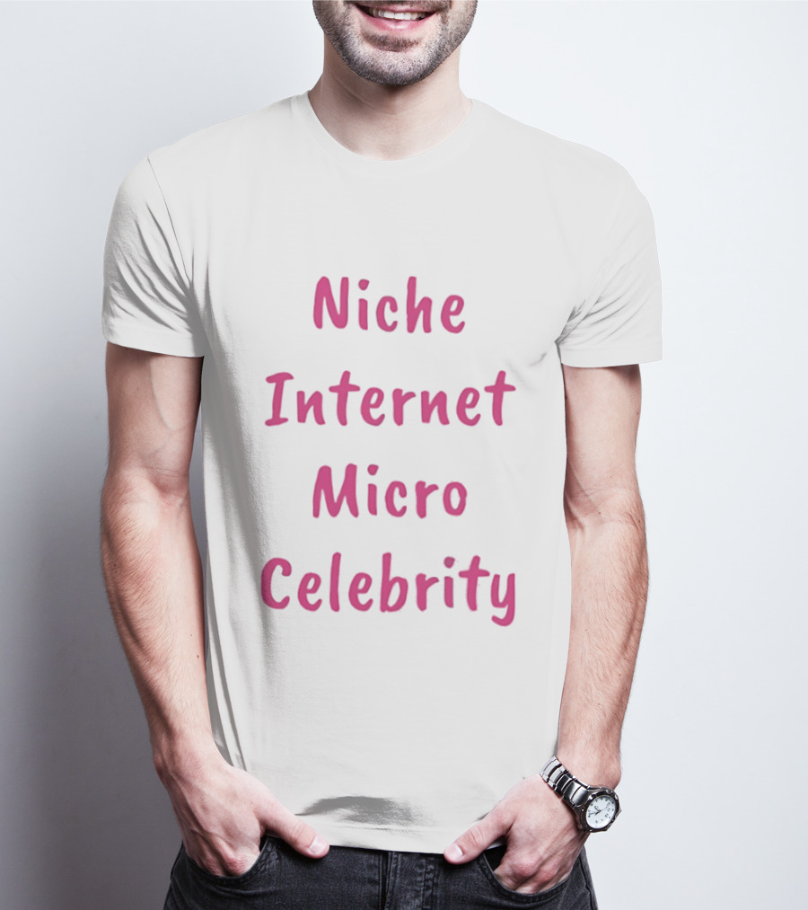 Niche Internet Micro Celebrity Text Bright Pink T-Shirt