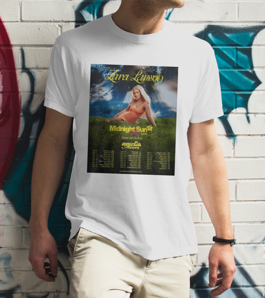 Zara Larsson Midnight Sun Tour 2026 Special Guest Moore Dates And Locations T-Shirt