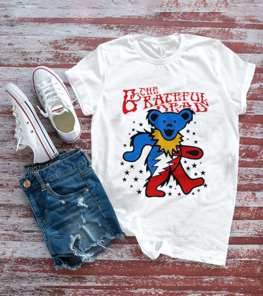 Grateful Dead Dancing Bear Stars Jordan Betts Handyman T-Shirt
