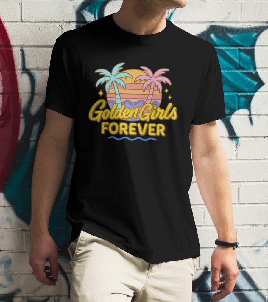Golden Girls Forever Sunset Palm Trees Retro Aesthetic T-Shirt