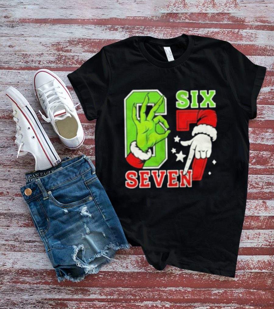 Grinch Santa 67 Six Seven Christmas TikTok Trending T-Shirt
