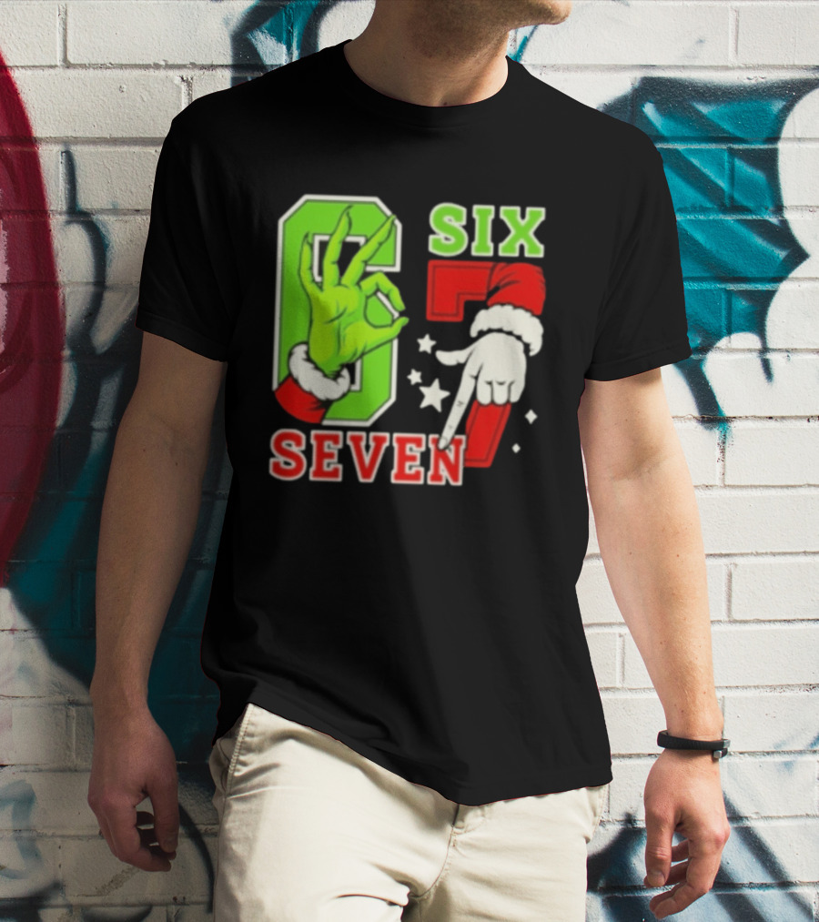 Grinch Santa 67 Six Seven Christmas TikTok Trending T-Shirt