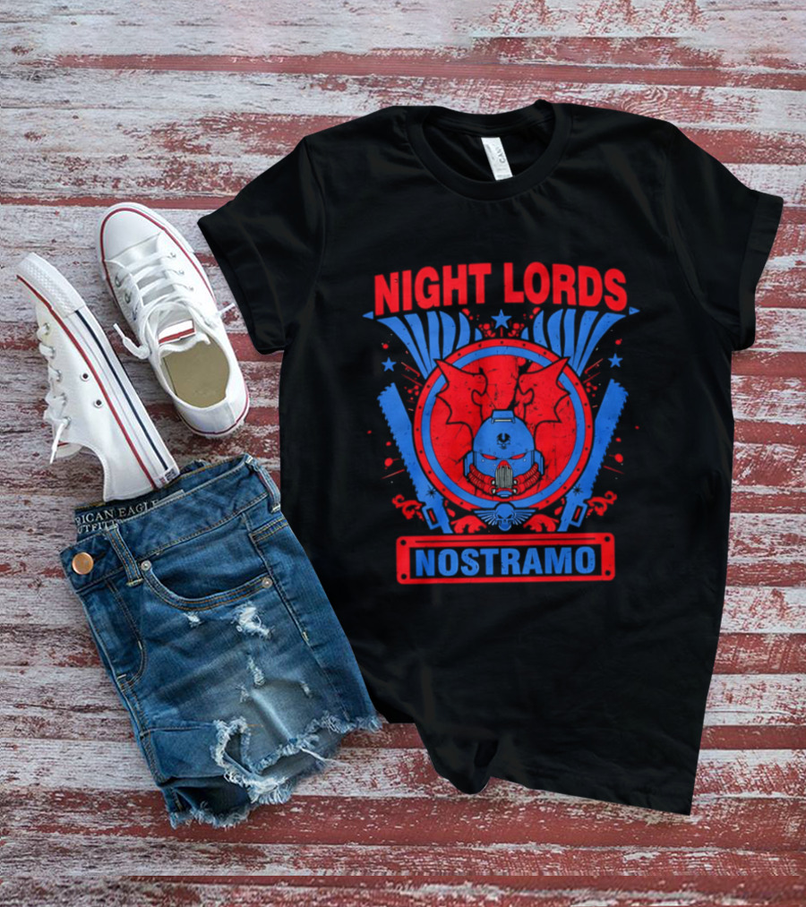 Night Lords Nostramo Crest Warp Chainsaw Iconography T-Shirt