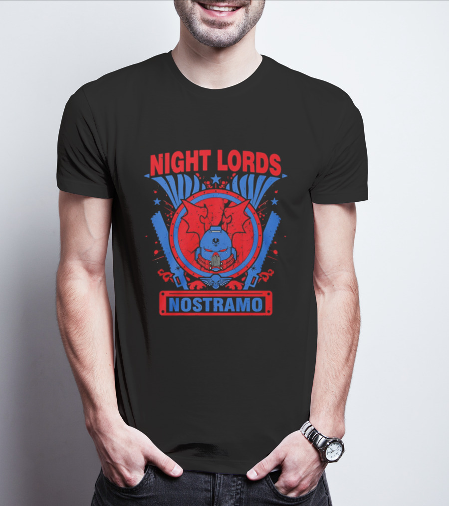 Night Lords Nostramo Crest Warp Chainsaw Iconography T-Shirt