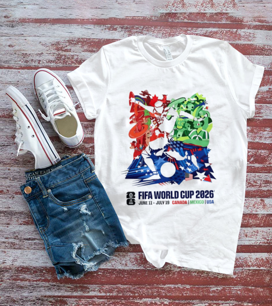 FIFA World Cup 2026 June 11 July 19 Canada Mexico USA T-Shirt