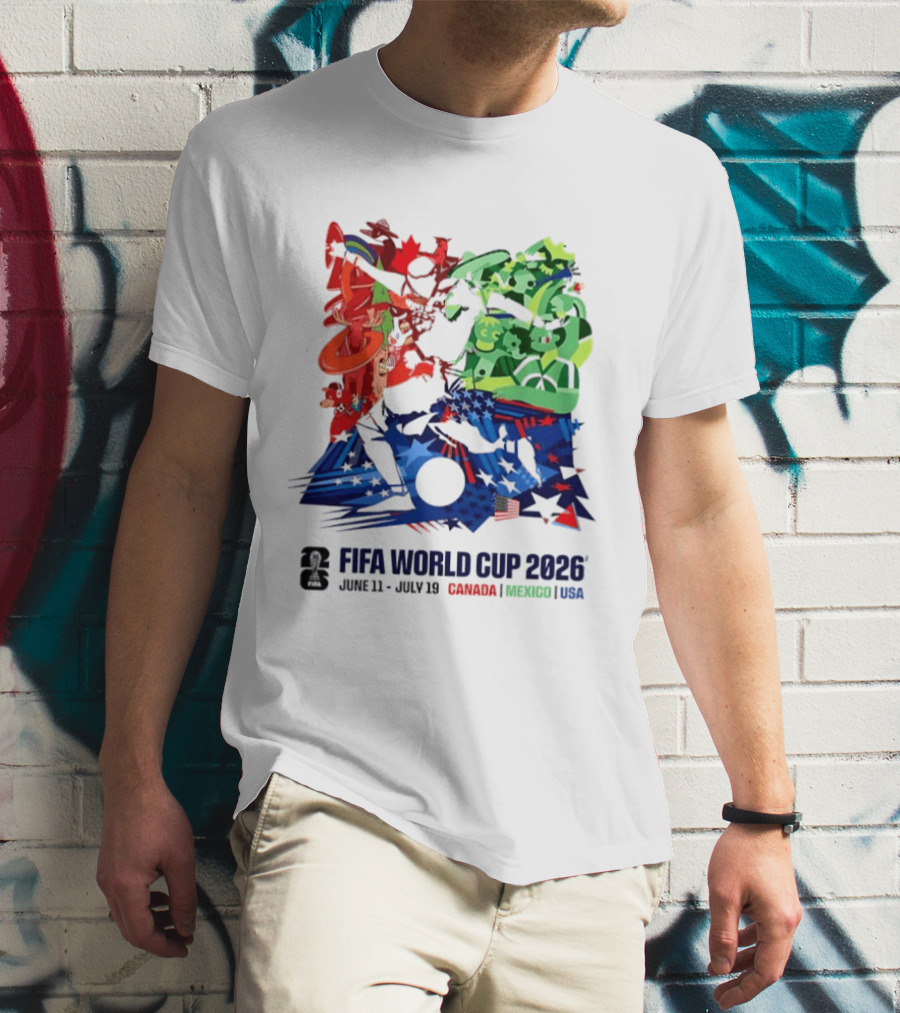 FIFA World Cup 2026 June 11 July 19 Canada Mexico USA T-Shirt