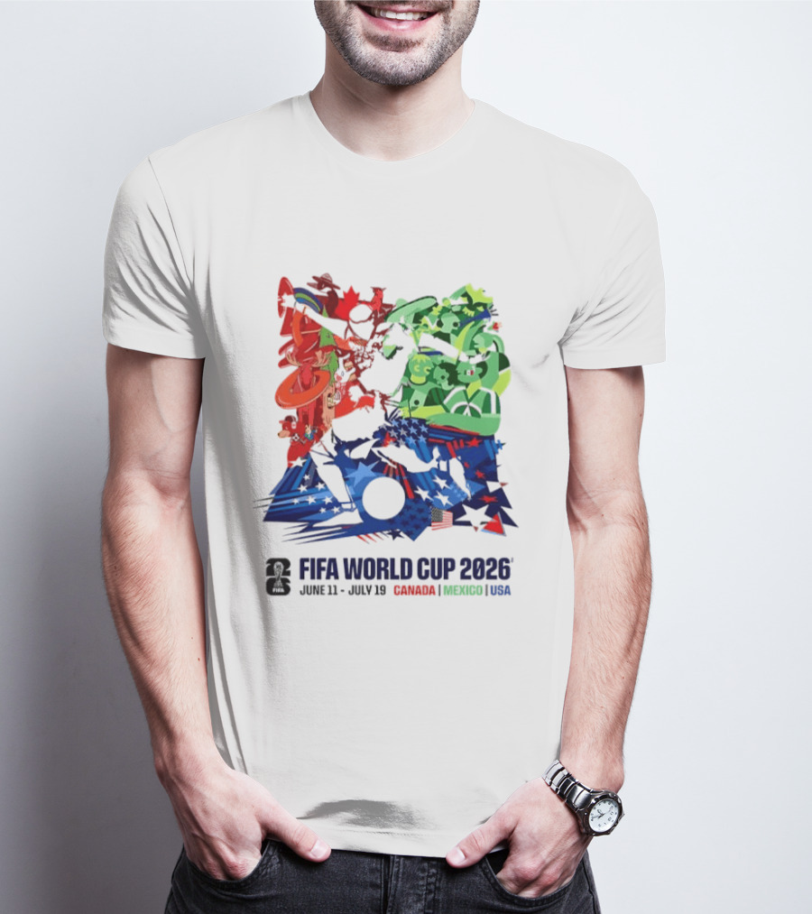 FIFA World Cup 2026 June 11 July 19 Canada Mexico USA T-Shirt