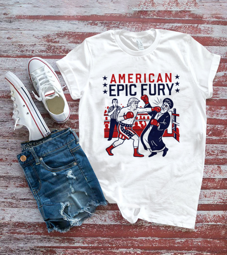 American Epic Fury Khamenei Vs Trump Boxing Showdown T-Shirt