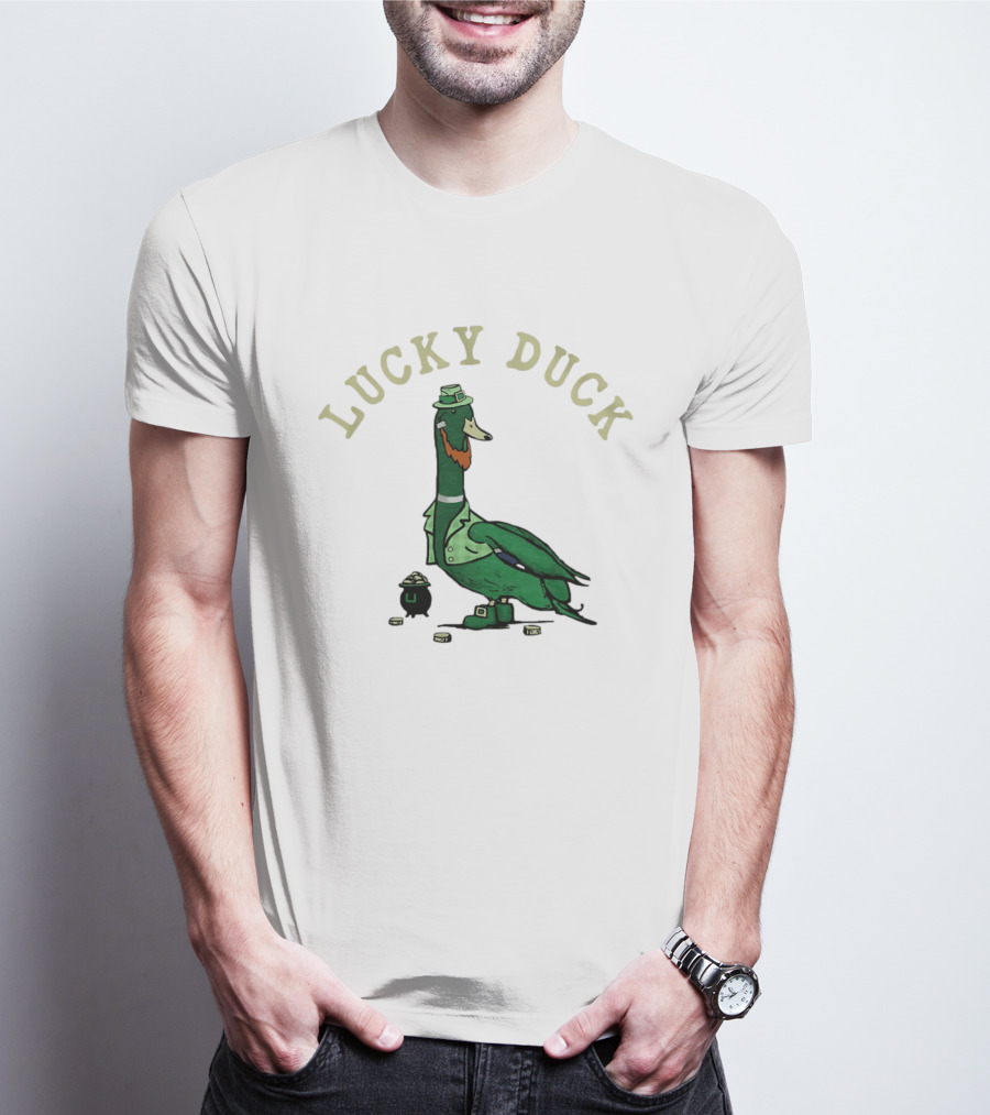 Lucky Duck St Patrick's Day Leprechaun Hat With Irish Coins T-Shirt