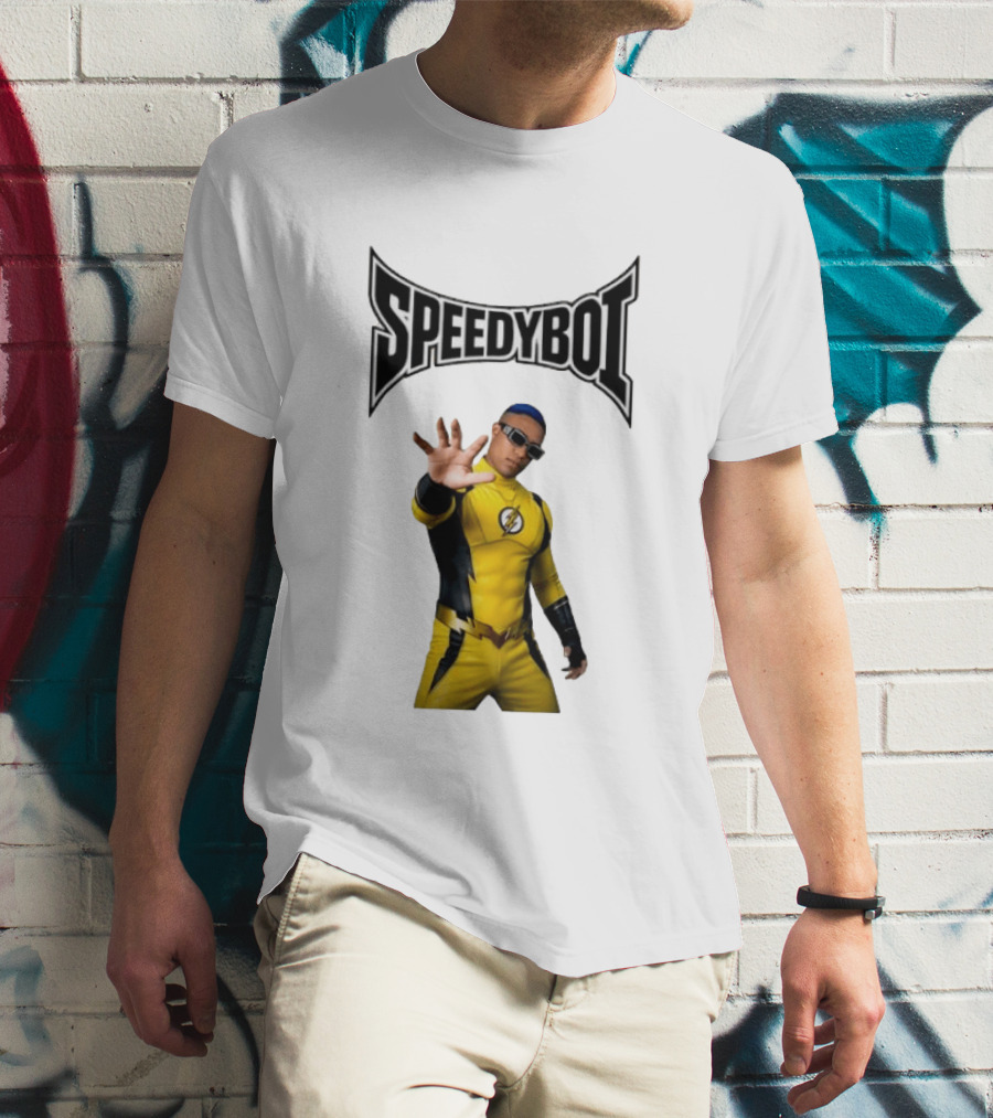Speedyboi Fast Costume Yellow Superhero Suit T-Shirt