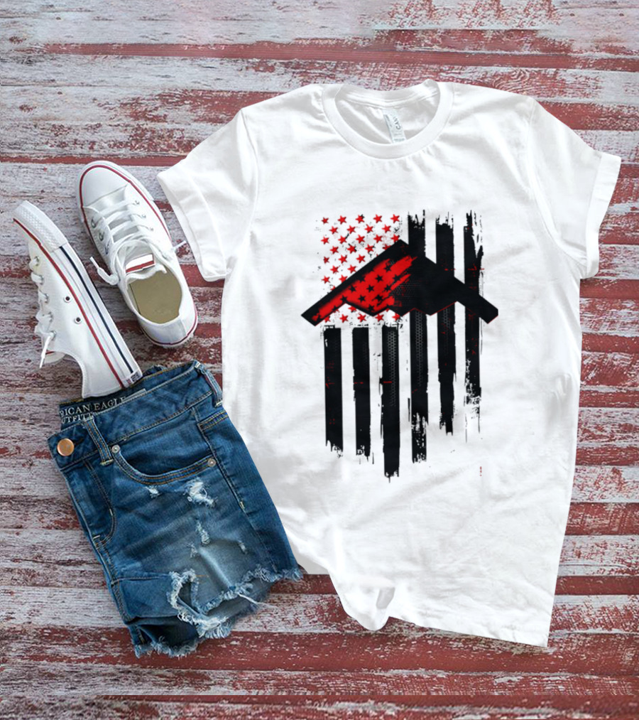 Sprit Carbon Onyx USA Flag Black Red Stars And Stripes T-Shirt
