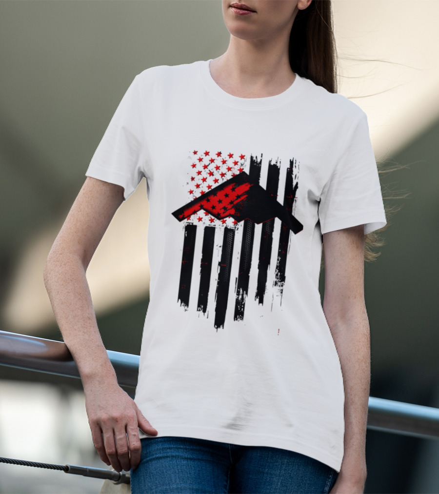 Sprit Carbon Onyx USA Flag Black Red Stars And Stripes T-Shirt
