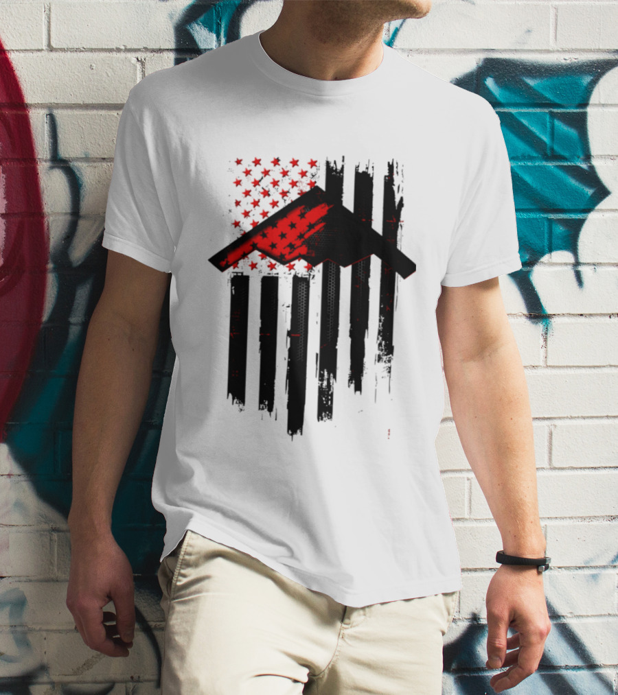 Sprit Carbon Onyx USA Flag Black Red Stars And Stripes T-Shirt
