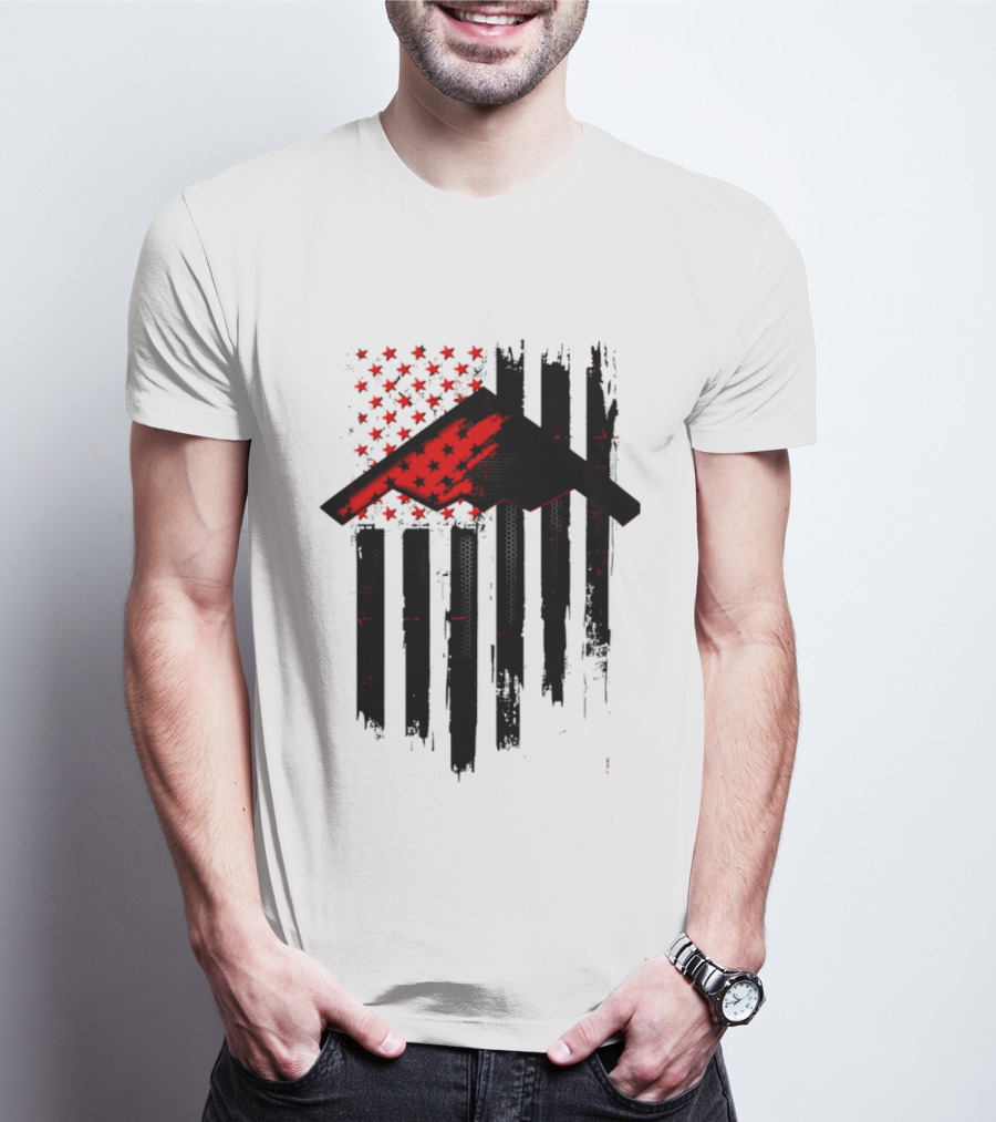 Sprit Carbon Onyx USA Flag Black Red Stars And Stripes T-Shirt