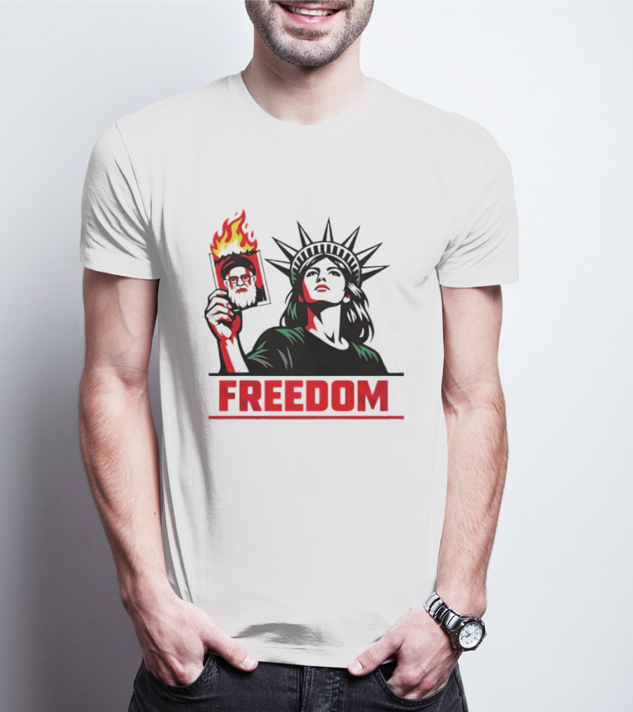 Statue Of Liberty Freedom Flame Sarcastic Political T-Shirt