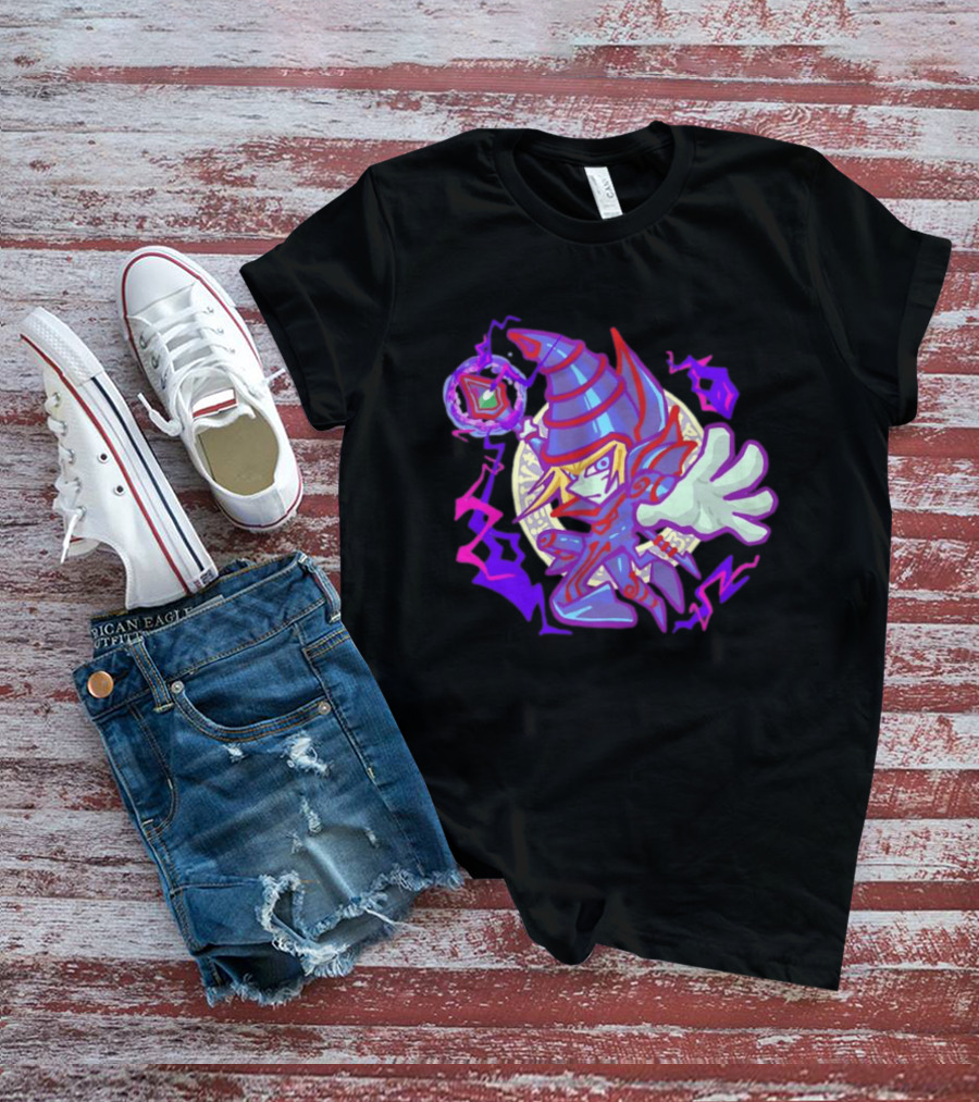 Dark Magician Yu Gi Oh Chibi Style Illustration Mystic Energy Sphere T-Shirt