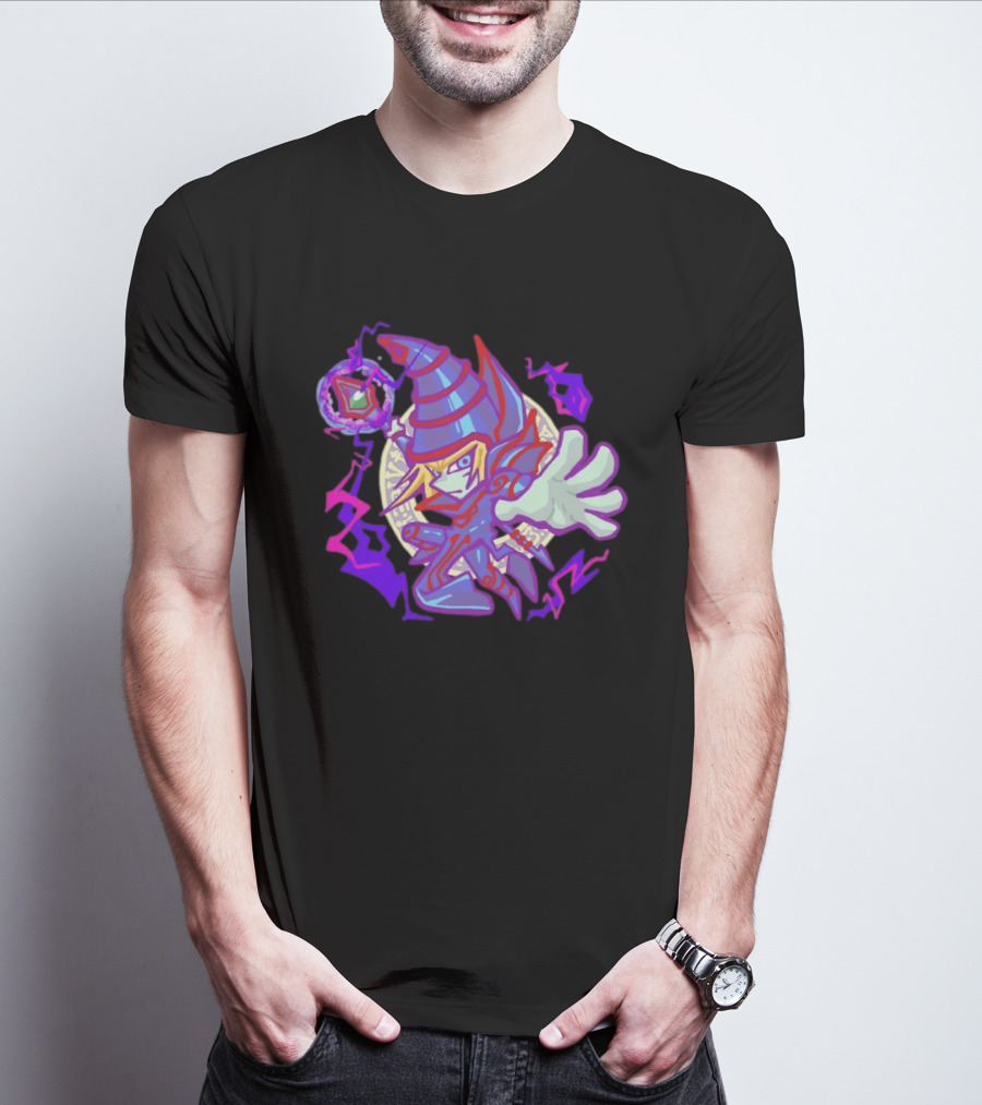 Dark Magician Yu Gi Oh Chibi Style Illustration Mystic Energy Sphere T-Shirt