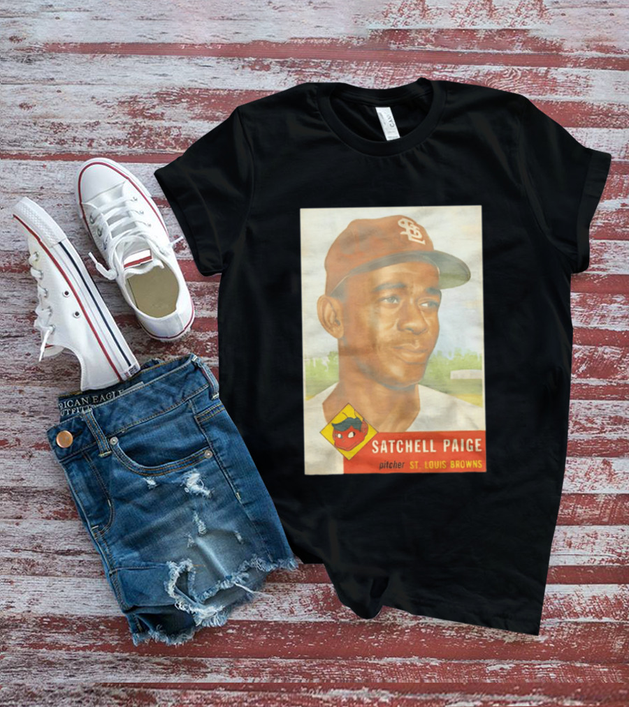 Satchell Paige 1953 Topps St. Louis Browns Pitcher Baseball Card T-Shirt