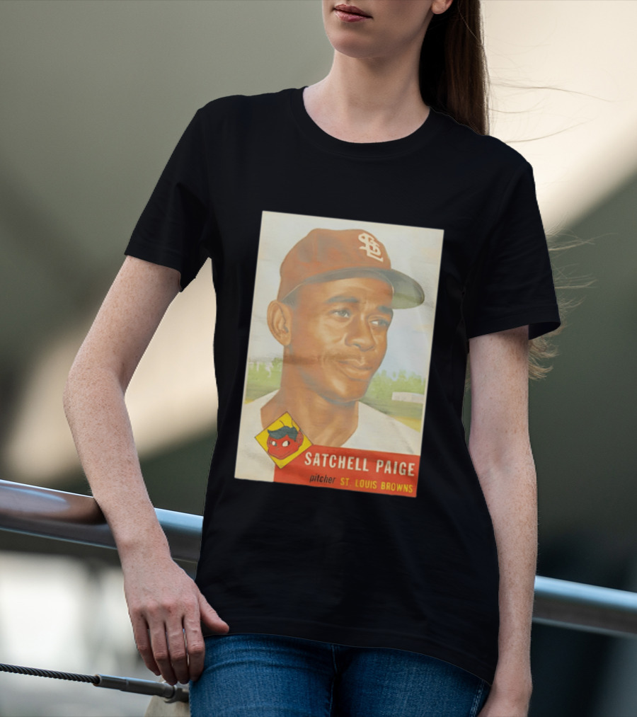 Satchell Paige 1953 Topps St. Louis Browns Pitcher Baseball Card T-Shirt
