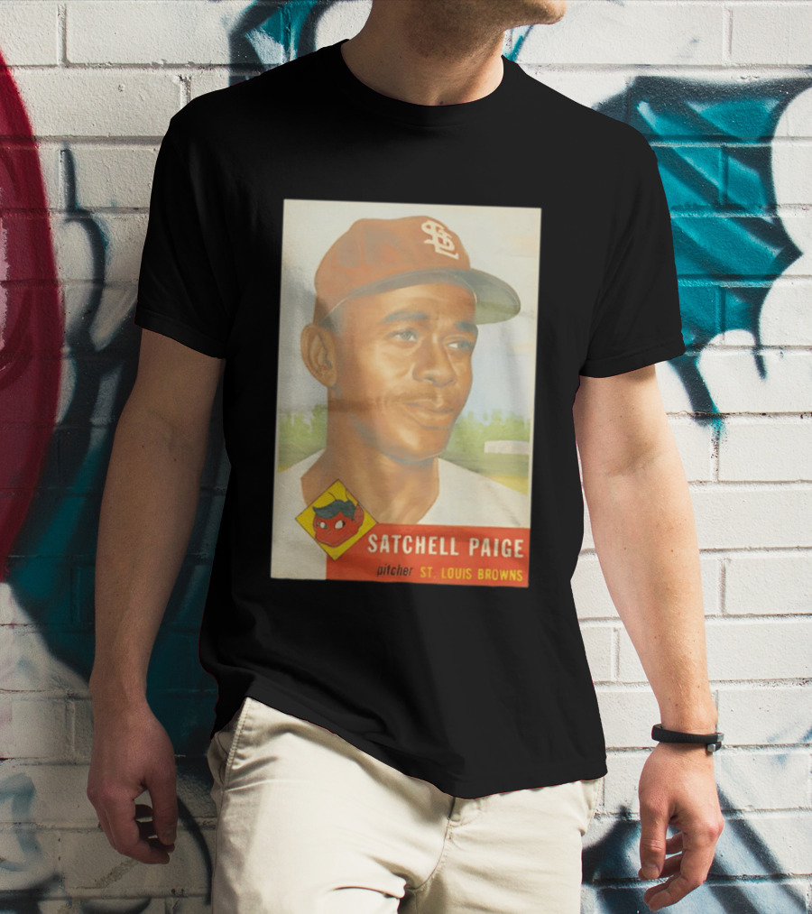 Satchell Paige 1953 Topps St. Louis Browns Pitcher Baseball Card T-Shirt