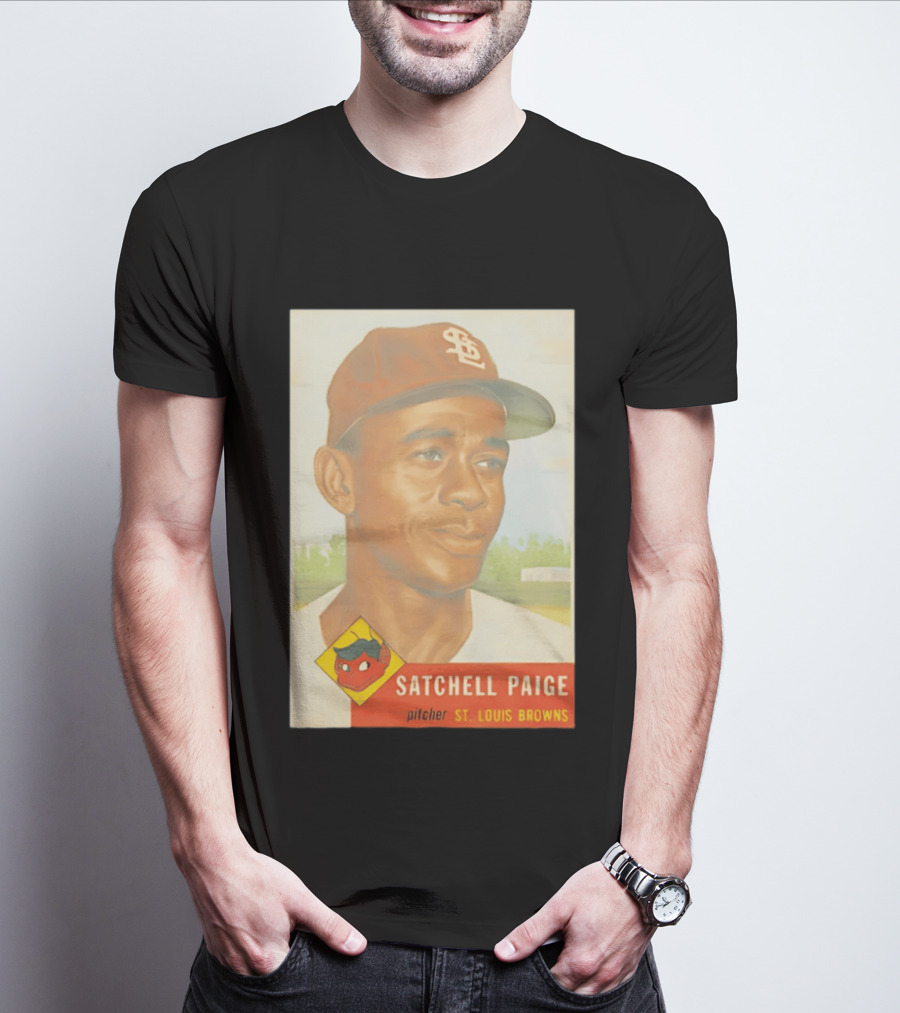 Satchell Paige 1953 Topps St. Louis Browns Pitcher Baseball Card T-Shirt