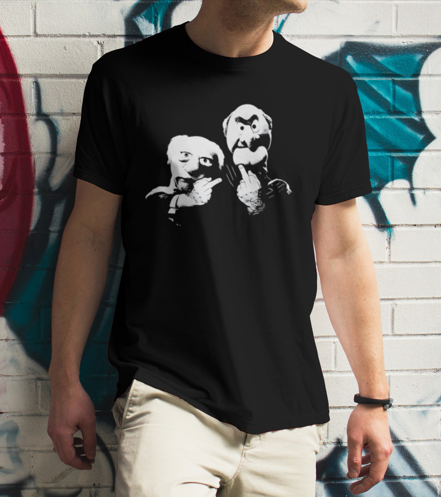 Statler And Waldorf Middle Finger Humor Icon Pair T-Shirt