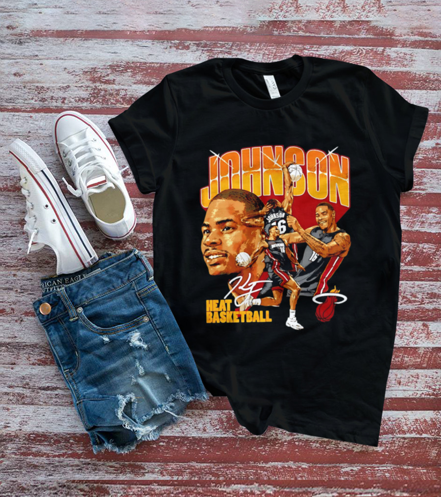 Johnson Miami Heat Basketball Player Collage T-Shirt