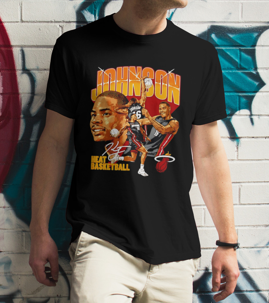 Johnson Miami Heat Basketball Player Collage T-Shirt