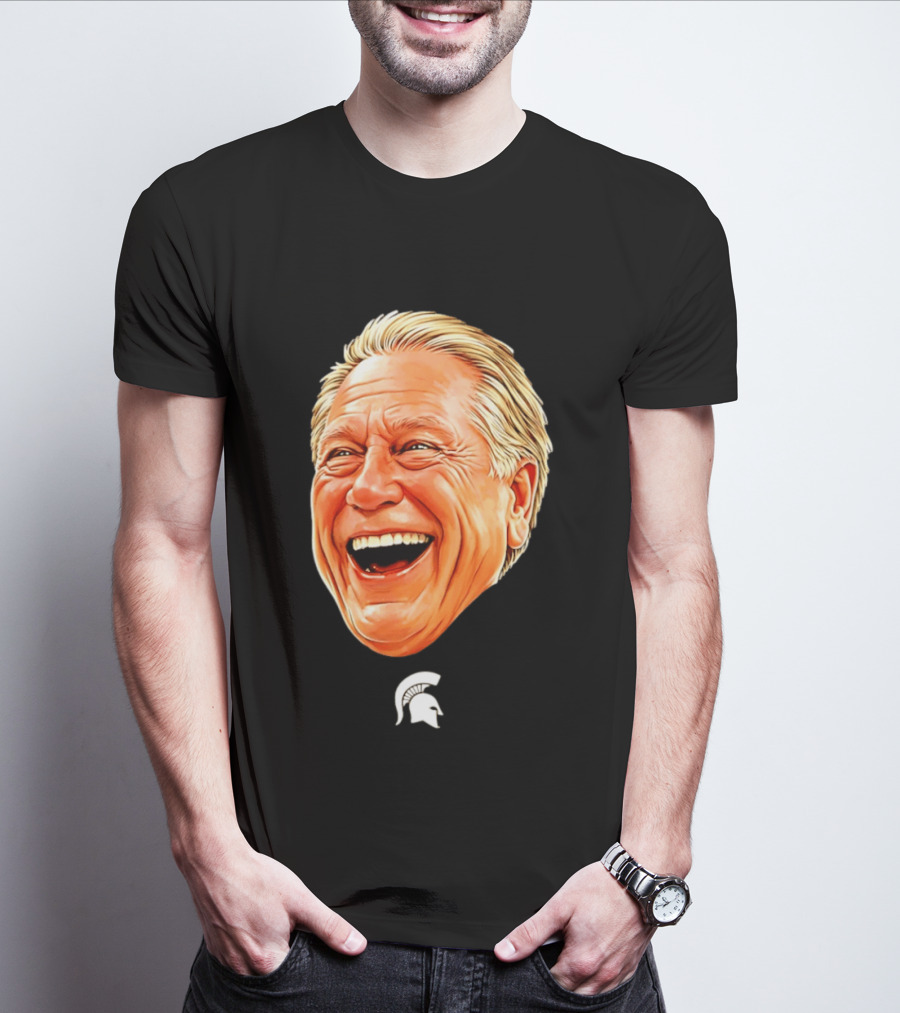 Michigan State Spartans Coach Tom Izzo Big Head T-Shirt