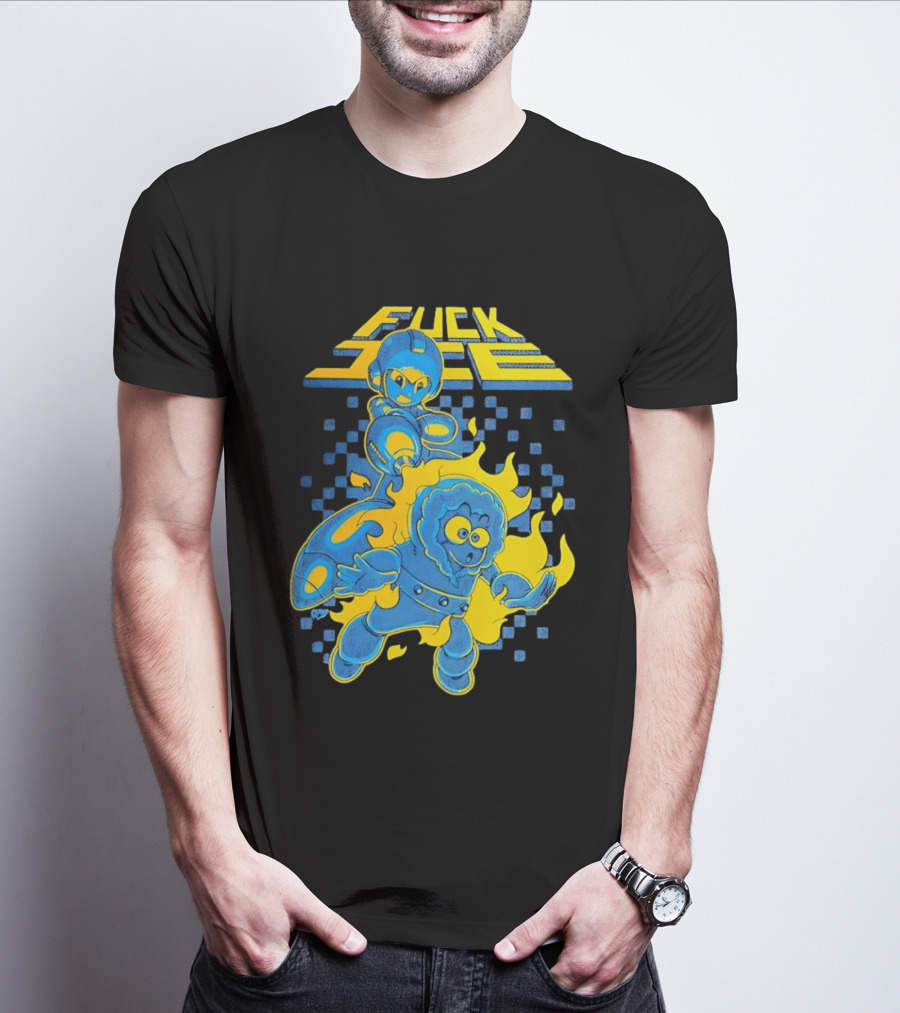 Mega Man Fuck Ice Bold Cartoon T-Shirt