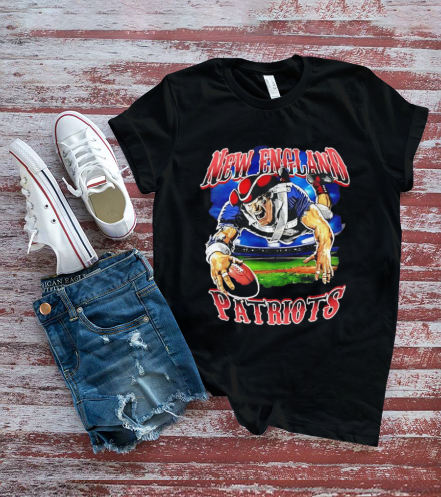 New England Patriots Mascot Diving With Football T-Shirt